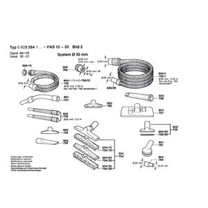 для универсального пылесоса Bosch PAS 10-20 230 V 0603284103, деталировка 2