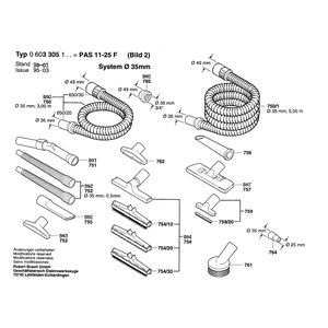 для универсального пылесоса Bosch PAS 10-25 F 230 V 0603305103, деталировка 2