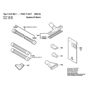 для универсального пылесоса Bosch PAS 10-25 F 230 V 0603305103, деталировка 3