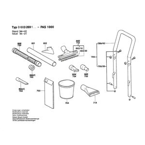 для универсального пылесоса Bosch PAS 1000 220 V 0603269103, деталировка 2