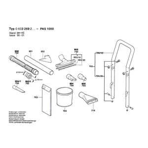 для универсального пылесоса Bosch PAS 1000 220 V 0603269203, деталировка 2