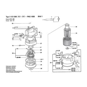 для универсального пылесоса Bosch PAS 1000 220 V 0603269262, деталировка 1