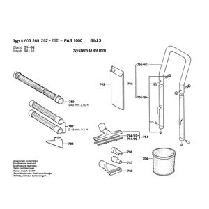 для универсального пылесоса Bosch PAS 1000 220 V 0603269262, деталировка 3