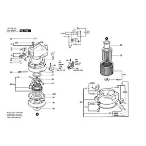 для универсального пылесоса Bosch PAS 1000 F 220 V 0603269403, деталировка 1