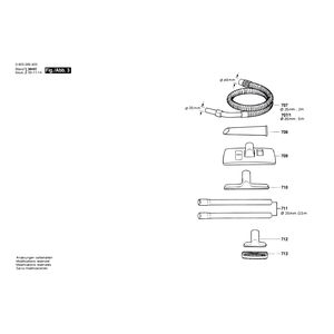 для универсального пылесоса Bosch PAS 1000 F 220 V 0603269403, деталировка 3