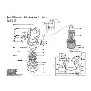 для универсального пылесоса Bosch PAS 1000 F 220 V 0603269473, деталировка 1