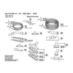 для универсального пылесоса Bosch PAS 1000 F 220 V 0603269473, деталировка 2