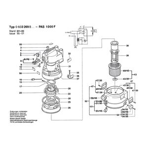 для универсального пылесоса Bosch PAS 1000 F 220 V 0603269803, деталировка 1