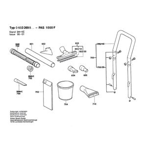 для универсального пылесоса Bosch PAS 1000 F 220 V 0603269803, деталировка 3