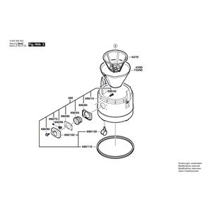 для универсального пылесоса Bosch PAS 11-21 230 V 0603395003, деталировка 3