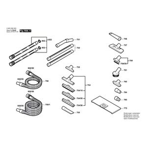 для универсального пылесоса Bosch PAS 11-21 230 V 0603395003, деталировка 4