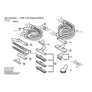 для универсального пылесоса Bosch PAS 11-25 230 V 0603305003, деталировка 2