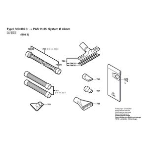 для универсального пылесоса Bosch PAS 11-25 230 V 0603305003, деталировка 3