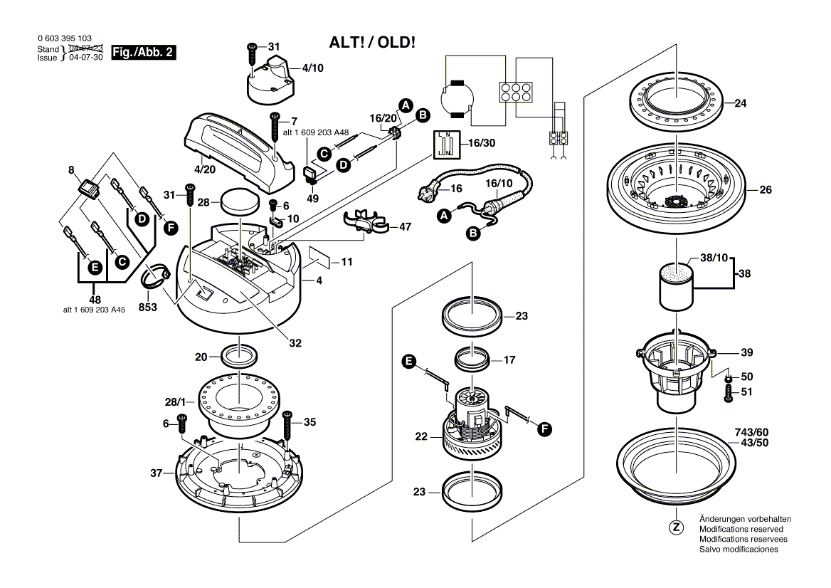 для универсального пылесоса Bosch PAS 12-27 230 V 0603395103, деталировка 2