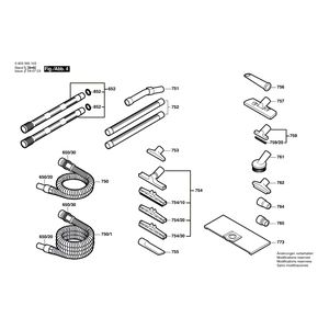 для универсального пылесоса Bosch PAS 12-27 230 V 0603395103, деталировка 4