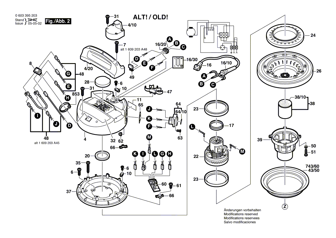 для универсального пылесоса Bosch PAS 12-27 F 230 V 0603395203, деталировка 2