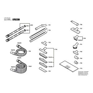 для универсального пылесоса Bosch PAS 12-27 F 230 V 0603395203, деталировка 4