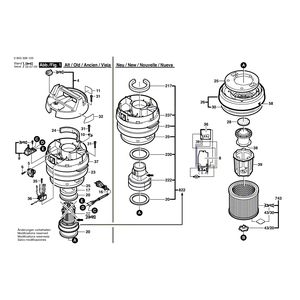 для универсального пылесоса Bosch PAS 12-50 F 230 V 0603306103, деталировка 1