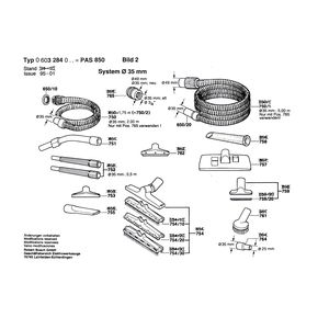 для универсального пылесоса Bosch PAS 850 220 V 0603284003, деталировка 2