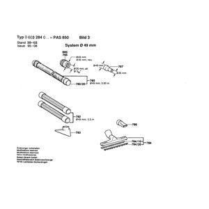 для универсального пылесоса Bosch PAS 850 220 V 0603284003, деталировка 3
