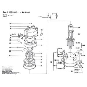 для универсального пылесоса Bosch PAS 900 220 V 0603269003, деталировка 1