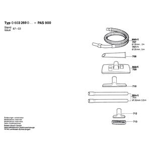 для универсального пылесоса Bosch PAS 900 220 V 0603269003, деталировка 2