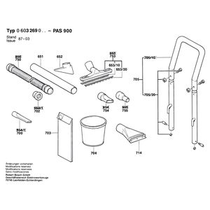 для универсального пылесоса Bosch PAS 900 220 V 0603269003, деталировка 3