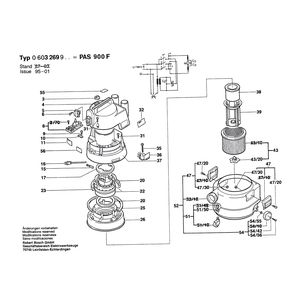 для универсального пылесоса Bosch PAS 900 F 220 V 0603269903, деталировка 1