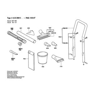 для универсального пылесоса Bosch PAS 900 F 220 V 0603269903, деталировка 3