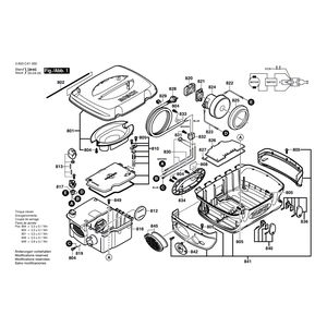 для универсального пылесоса Bosch VENTARO 1400 230 V 3603C41000, деталировка 1