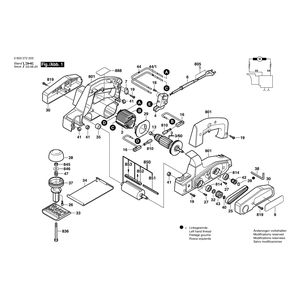 для рубанка Bosch PHO 1 230 V 0603272203, деталировка 1