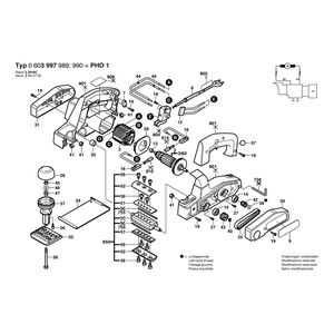 для рубанка Bosch PHO 1 230 V 0603997989, деталировка 1