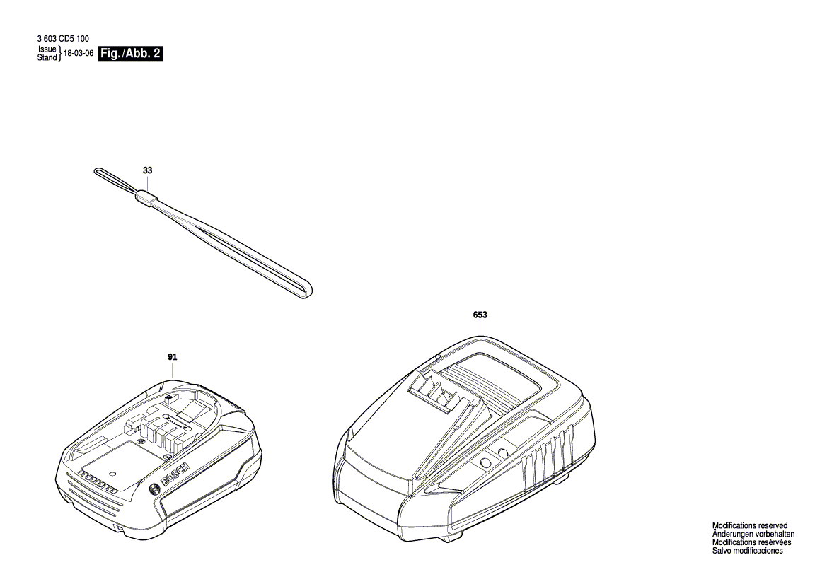 для аккумуляторной сабельной пилы Bosch AdvancedCut 18 18 V 3603CD5100, деталировка 2