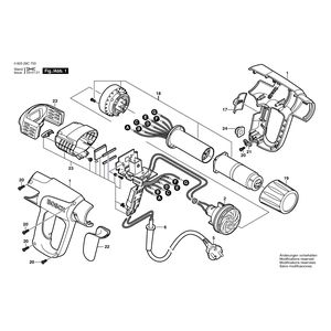 для термовоздуходувки Bosch PHG 630 DCE 230 V 060329C703, деталировка 1