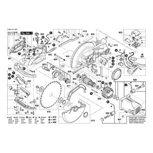 для торцевочной пилы Bosch PCM 10 230 V 3603L01000, деталировка 1