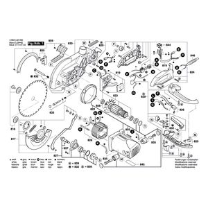для торцевочной пилы Bosch PCM 8 S 230 V 3603L02000, деталировка 1