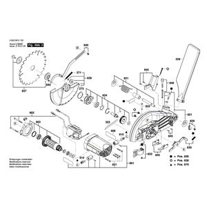 для торцевочной пилы Bosch PCM 8 S 230 V 3603M10130, деталировка 3