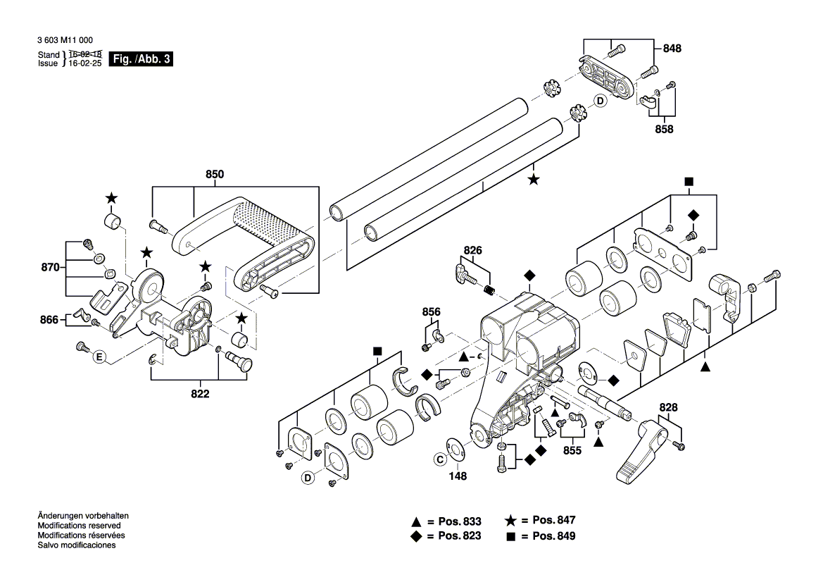 для торцевочной пилы Bosch PCM 8 SD 230 V 3603M11000, деталировка 3