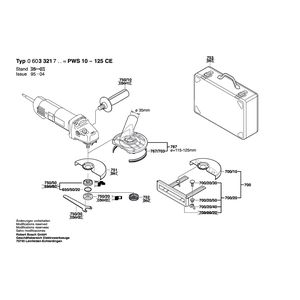 для угловой шлифмашины Bosch PWS 10-125 CE 230 V 0603321703, деталировка 2