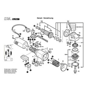 для угловой шлифмашины Bosch PWS 10-125 CE 230 V 0603343703, деталировка 1