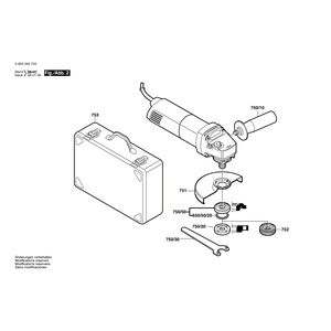 для угловой шлифмашины Bosch PWS 10-125 CE 230 V 0603343703, деталировка 2