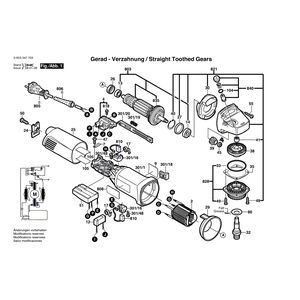 для угловой шлифмашины Bosch PWS 10-125 CE 230 V 0603347703, деталировка 1