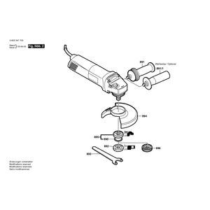 для угловой шлифмашины Bosch PWS 10-125 CE 230 V 0603347703, деталировка 2