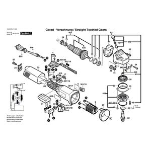 для угловой шлифмашины Bosch PWS 10-125 CE 230 V 3603C47000, деталировка 1