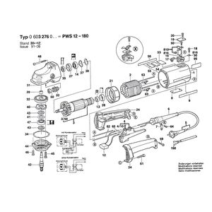 для угловой шлифмашины Bosch PWS 12-180 220 V 0603276003, деталировка 1