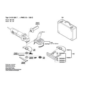 для угловой шлифмашины Bosch PWS 13-125 C 230 V 0603324703, деталировка 2