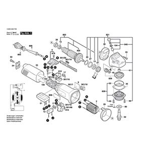 для угловой шлифмашины Bosch PWS 13-125 CE 230 V 0603348703, деталировка 1