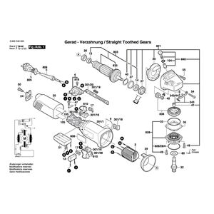 для угловой шлифмашины Bosch PWS 13-125 CE 230 V 3603C48000, деталировка 1