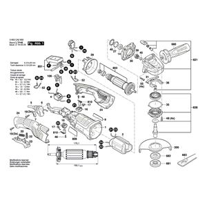 для угловой шлифмашины Bosch PWS 1300-125 CE 230 V 3603CA2900, деталировка 1