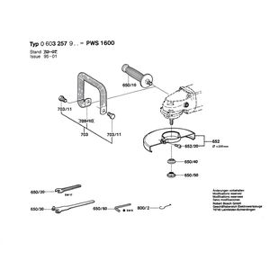 для угловой шлифмашины Bosch PWS 1600 220 V 0603257903, деталировка 2